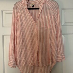 Universal Thread Pink Button Down Shirt with Peter Pan Collar